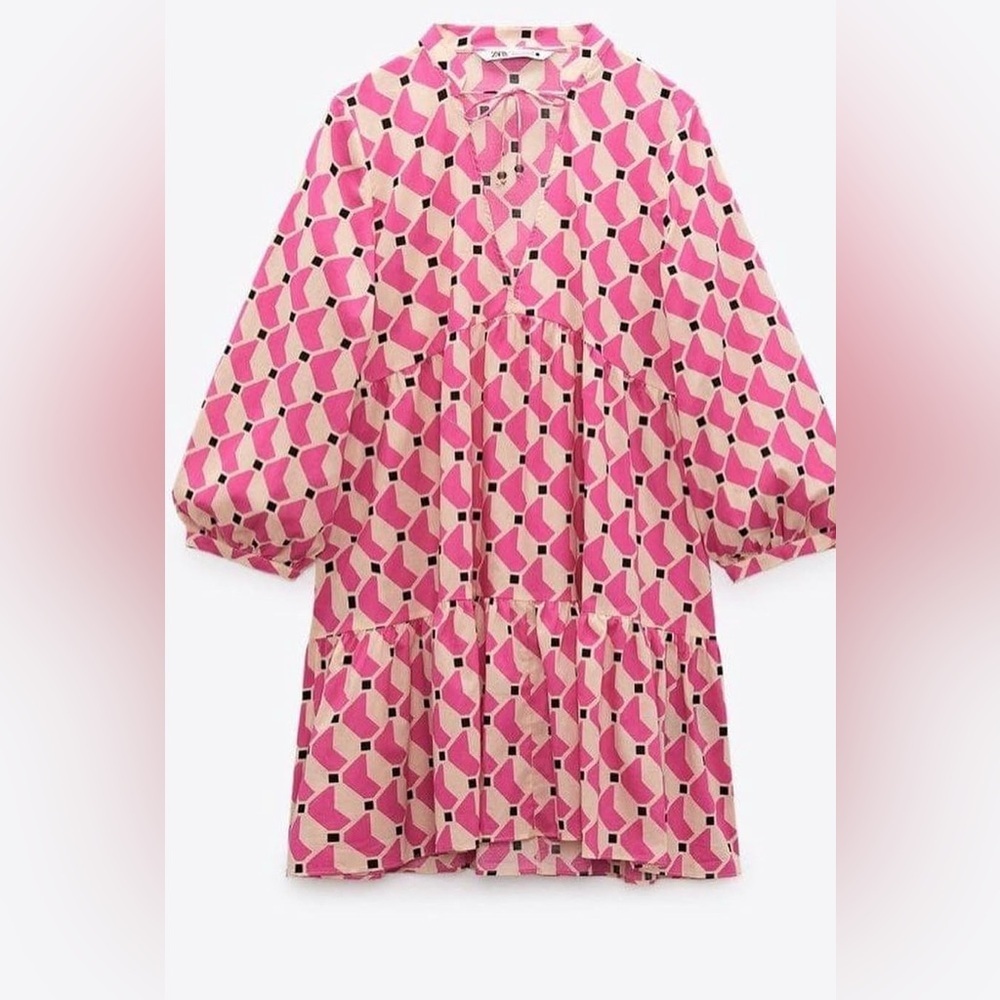 Zara geometric print dress, XS - Picture 1 of 10